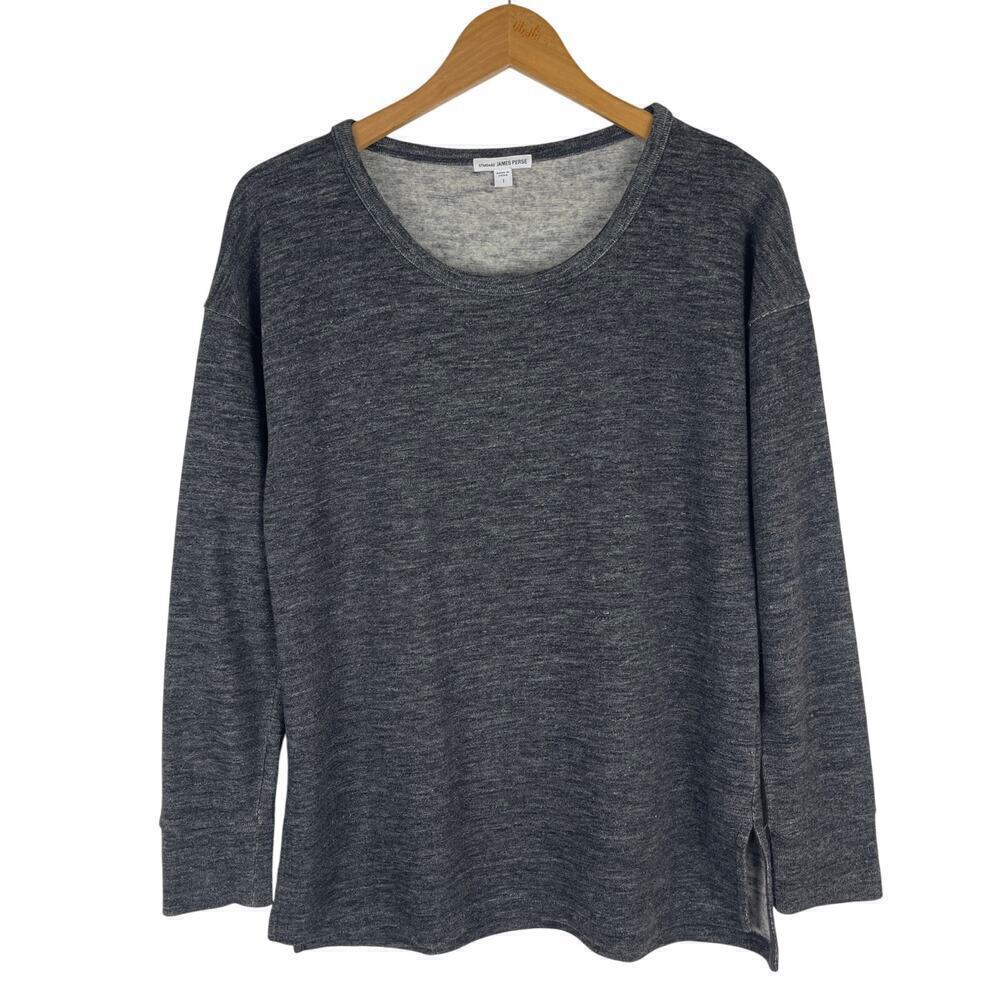 Standard James Perse Heathered Grey Crew Neck Sweatshirt Minimalist Size 1 US S